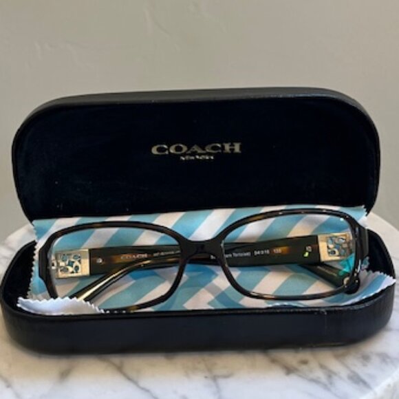 Coach Gloria Tortoise Reading Glasses w Case - Picture 1 of 8